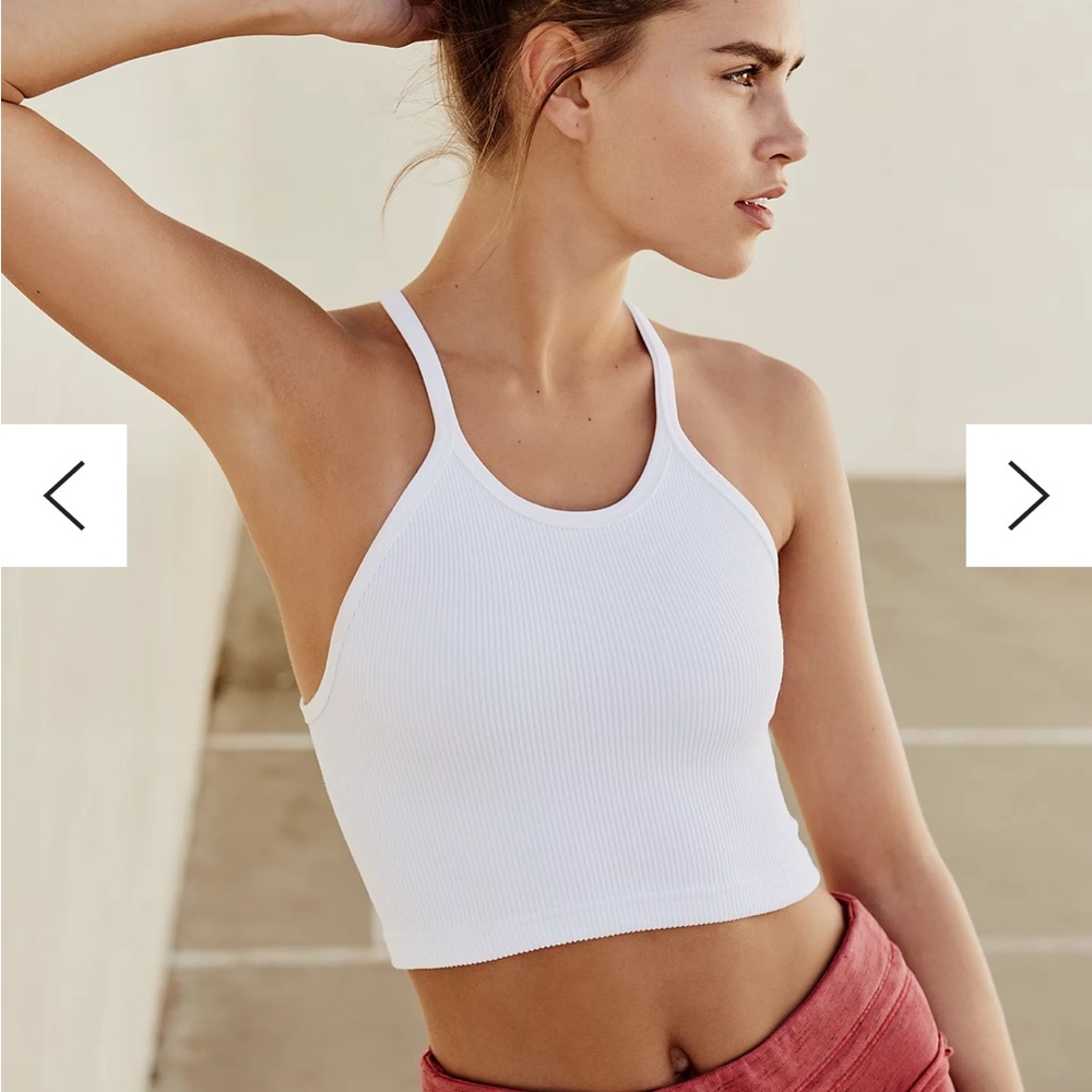 NWOT Happiness Runs Crop Tank in White size M/L